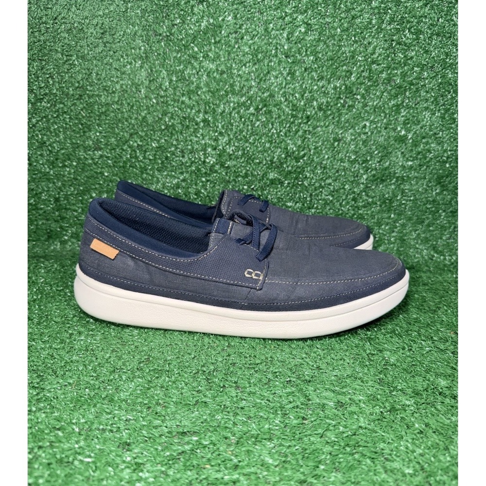 Clarks Mens Size 10 Cantal Lace Blue Slip On Shoe Casual Walking Comfort Sneaker